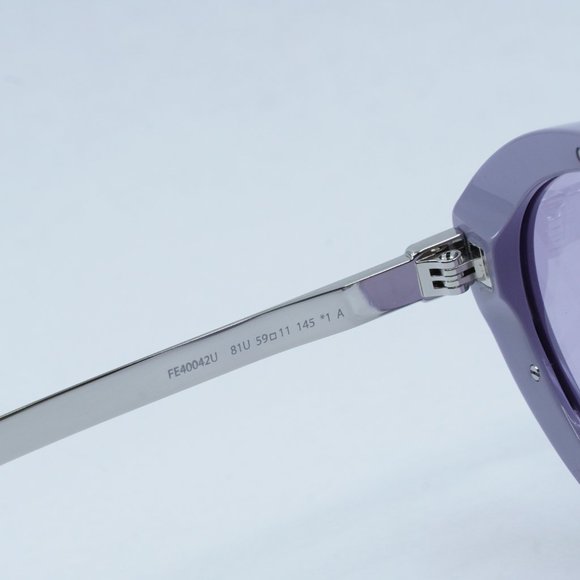 NEW FENDI FE40042U 81U VIOLET SILVER/LILAC MIRROR WITH FF PATTERN SUNGLASSES - Picture 10 of 12